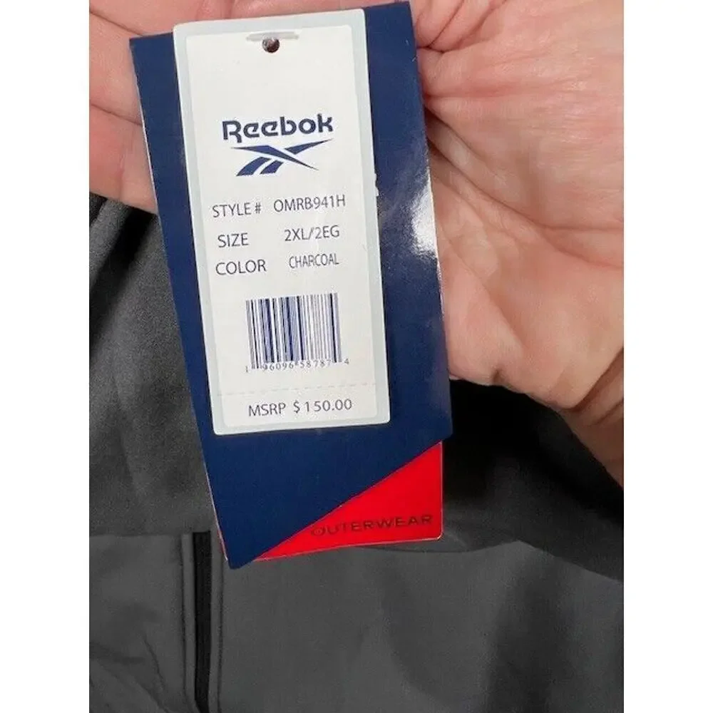 Reebok Mens Fleece Lined Outerwear Softshell 3 Outer Zip Pockets Jacket Coat 2XL